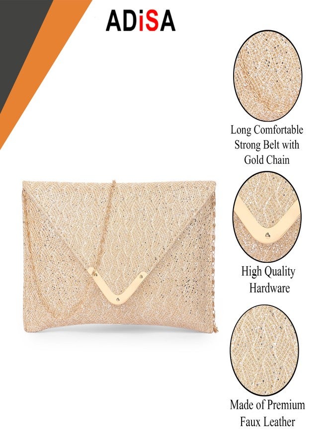 ADISA CL029 women clutch/sling bag (Gold) - Image 3
